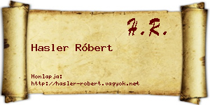 Hasler Róbert névjegykártya